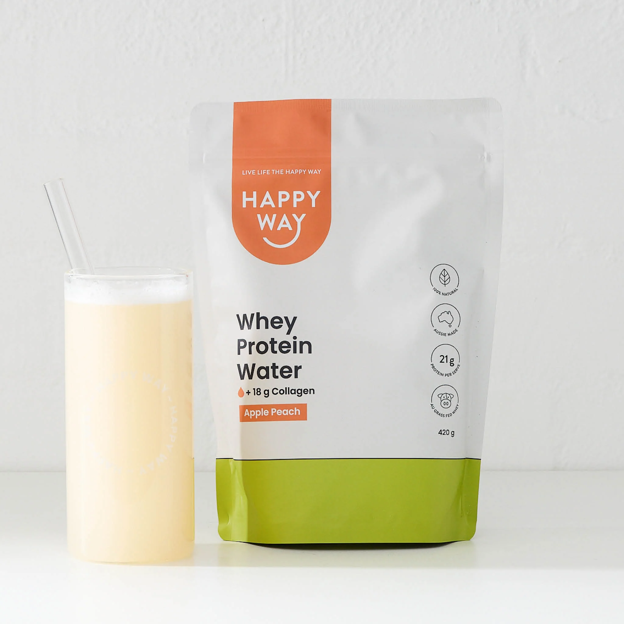 Apple Peach Whey Protein Water Powder 420g - Image 3