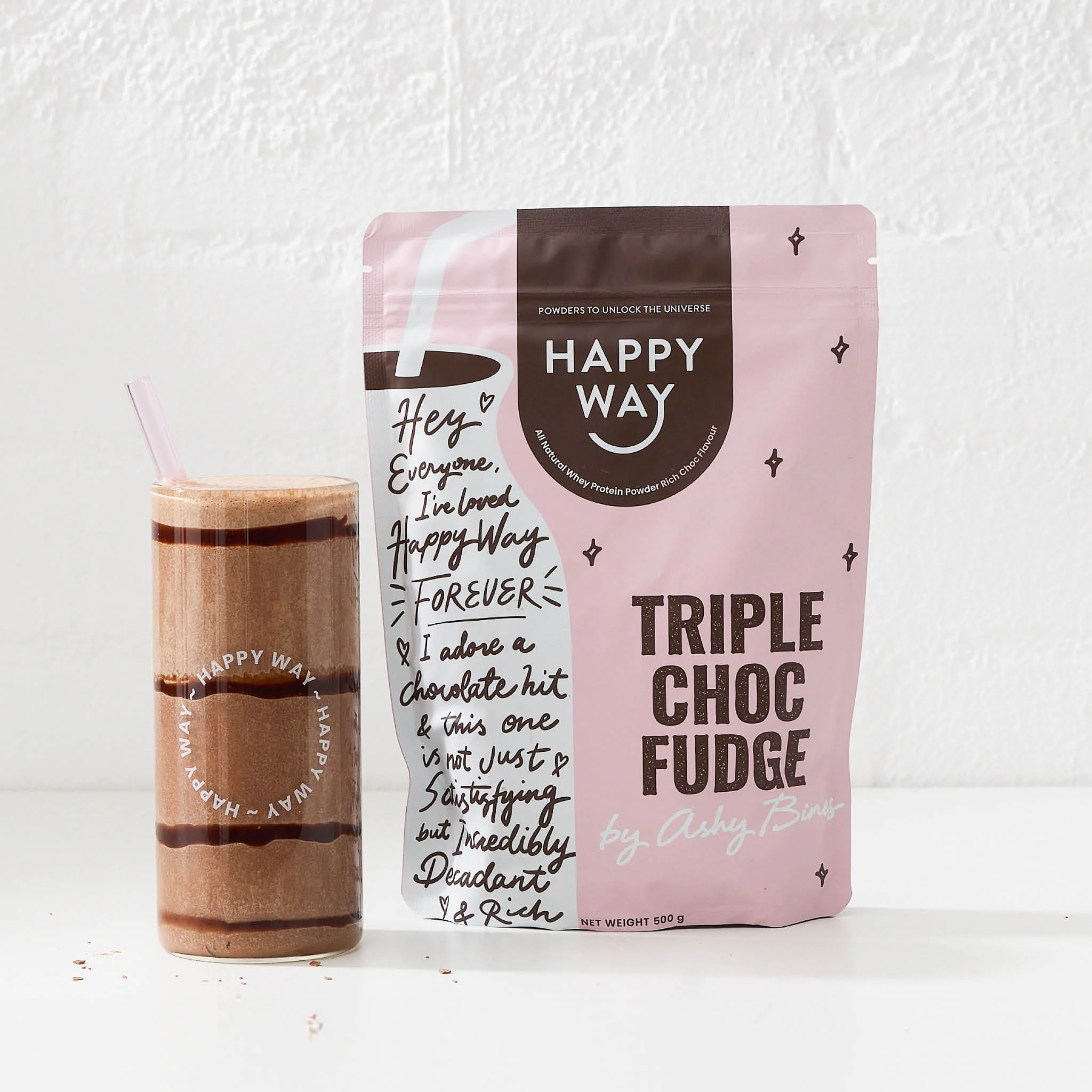 Ashy Bines Triple Choc Fudge Whey Protein Powder 500g - Image 4